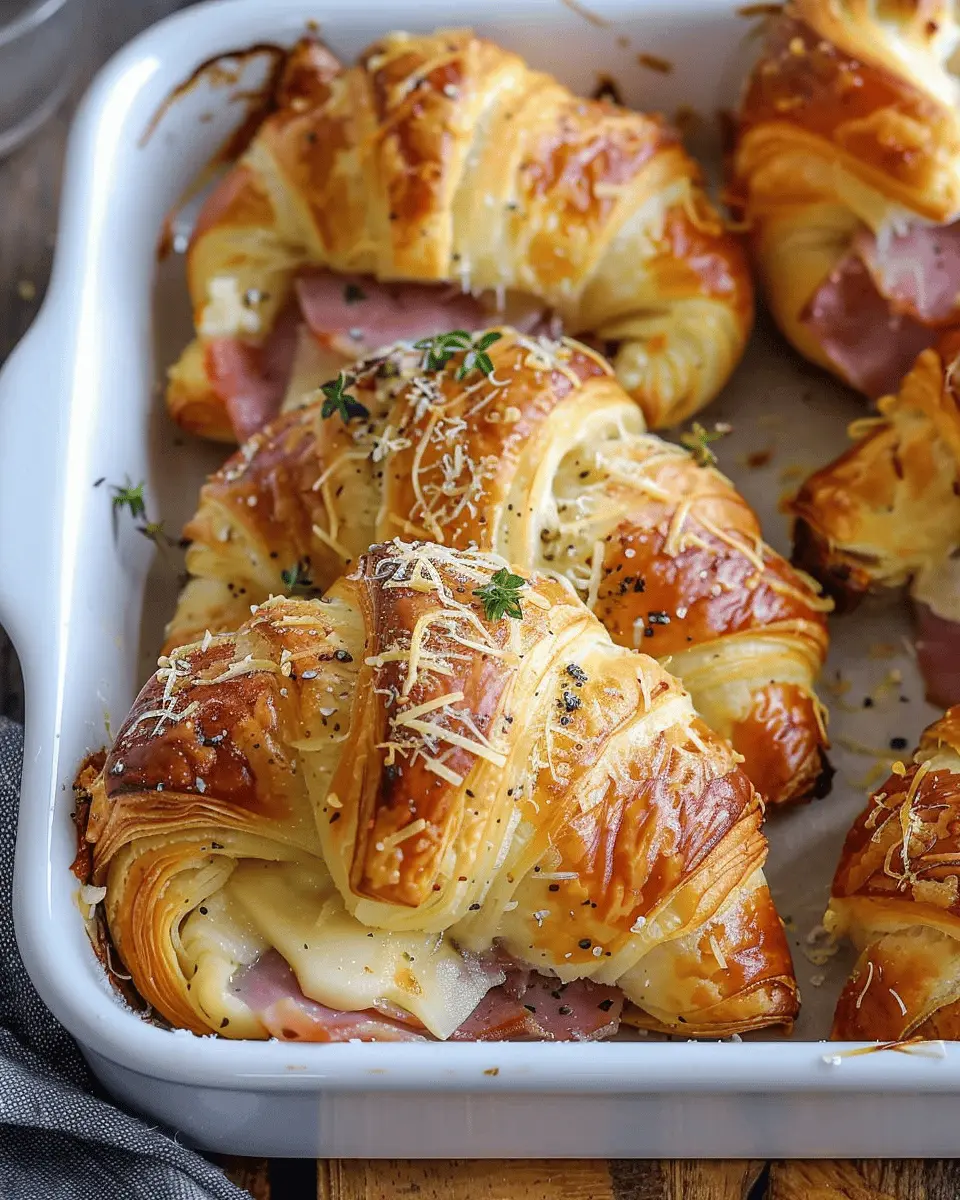 Baked Ham and Cheese Croissants