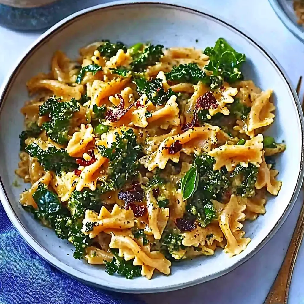 Kale and pesto pasta recipe
