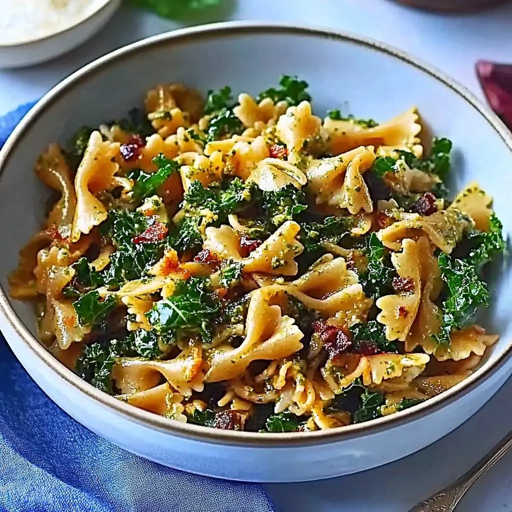 Healthy pesto pasta