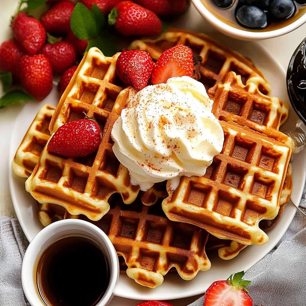 Homemade breakfast waffles 