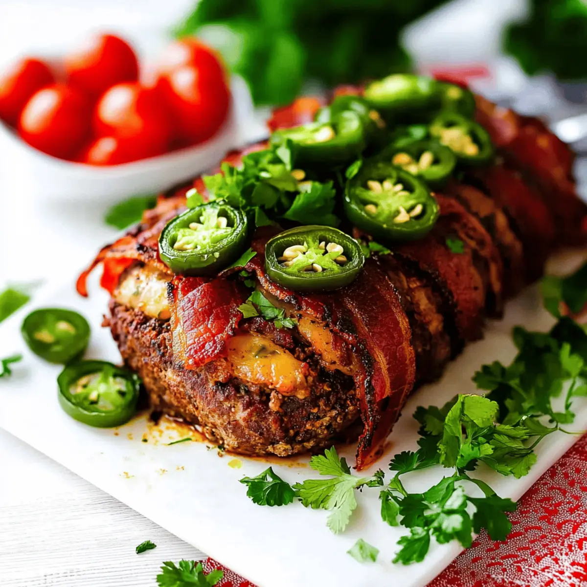 Bacon Wrapped Jalapeno Popper Meatloaf