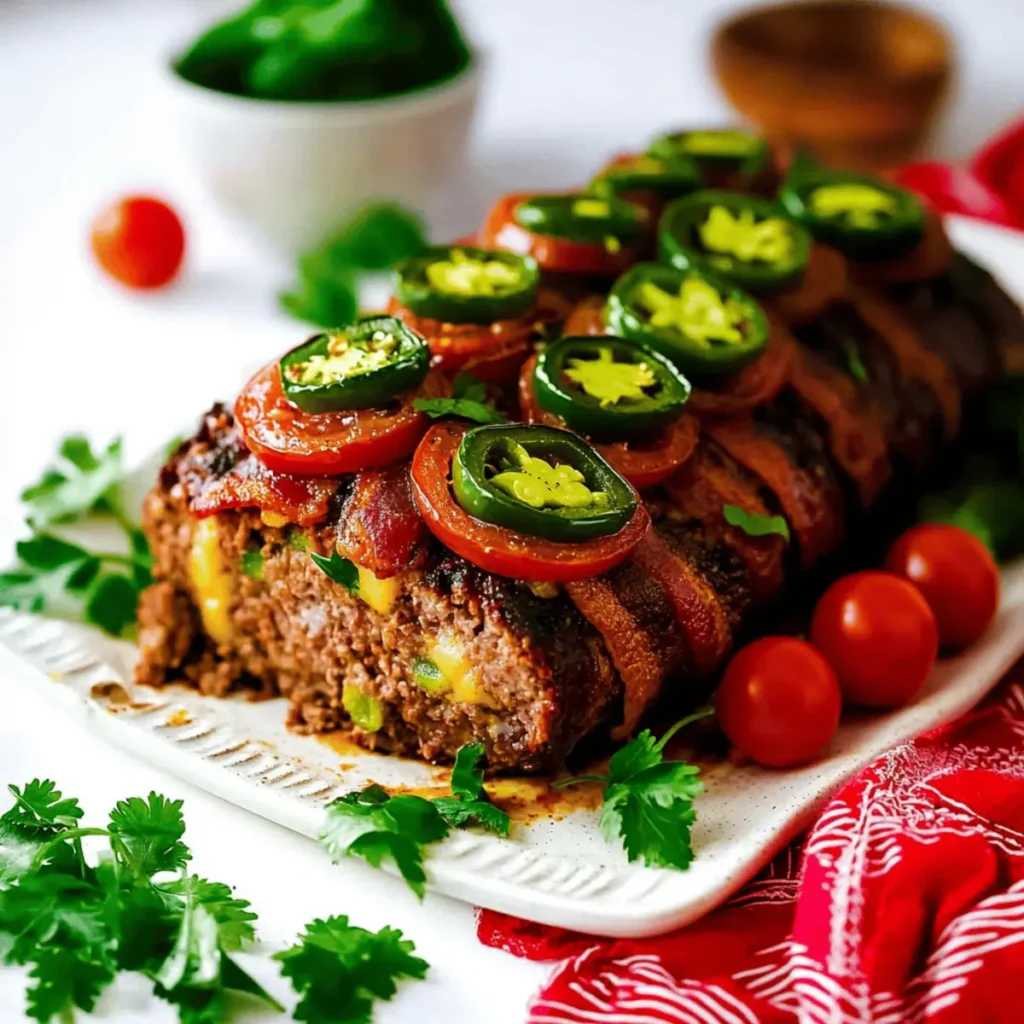Bacon Wrapped Jalapeno Popper Meatloaf