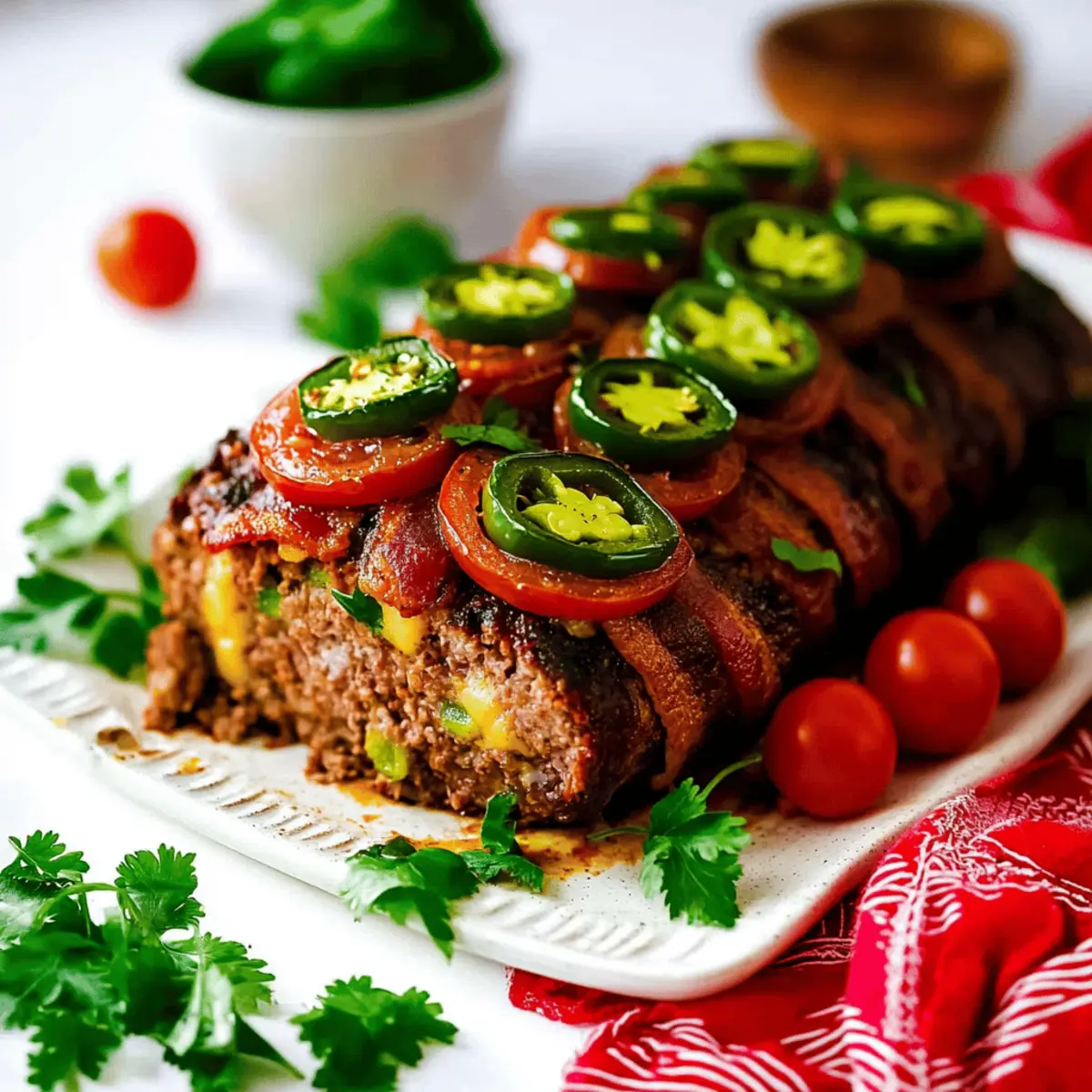 Bacon Wrapped Jalapeno Popper Meatloaf