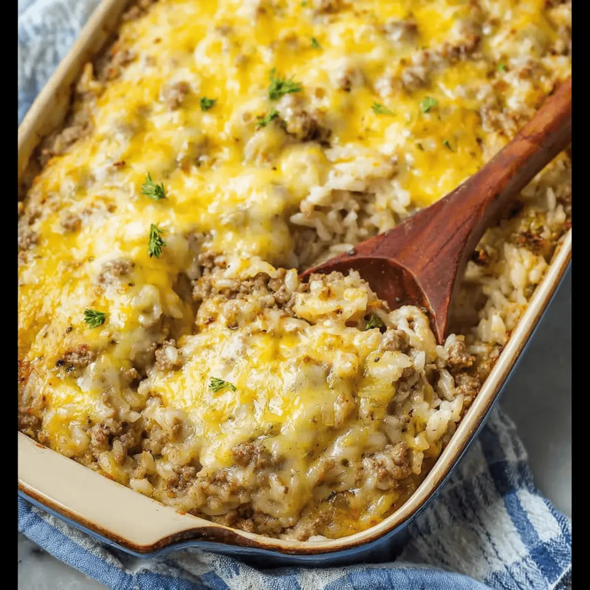 Cheesy Ground Beef and Rice Casserole