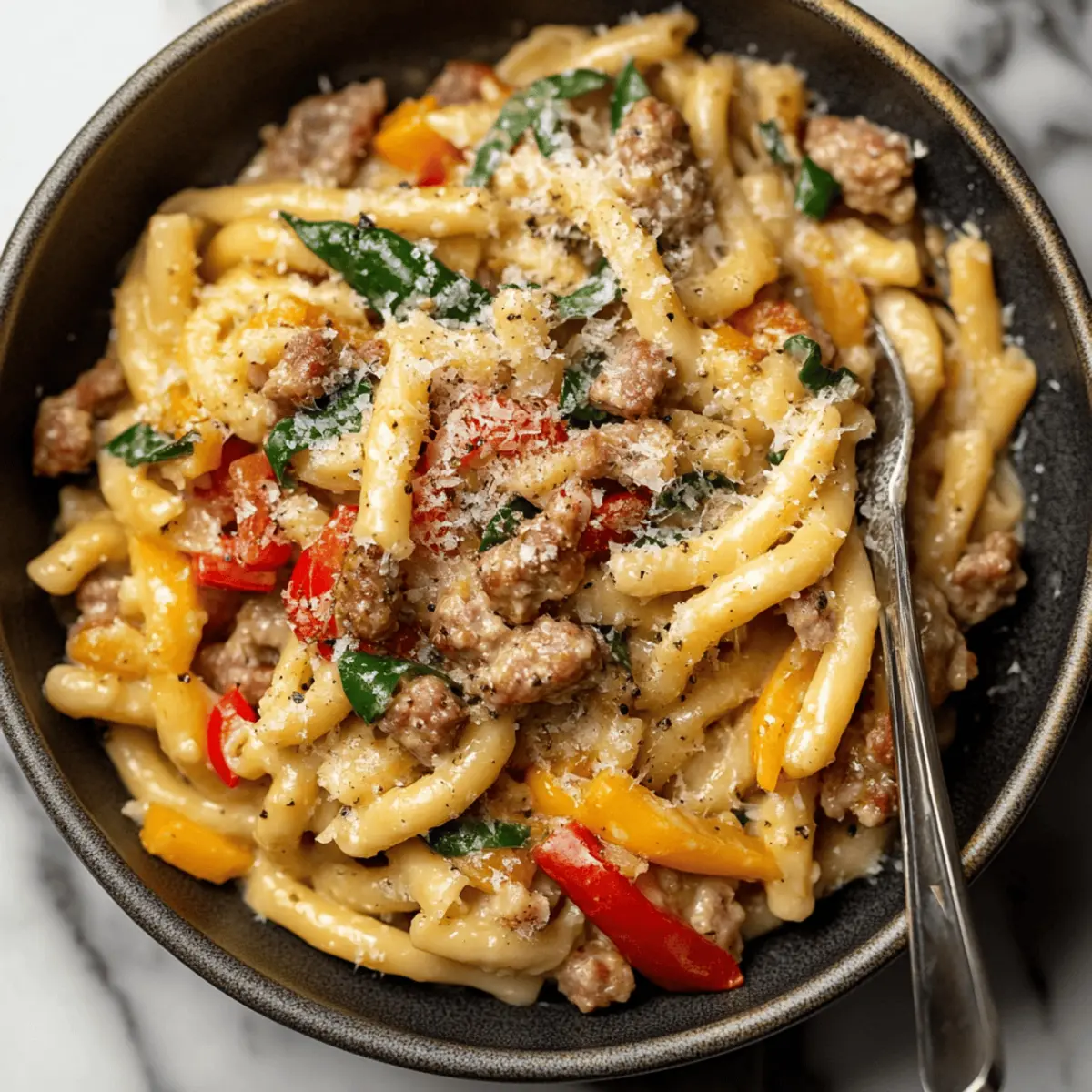 Creamy Sausage and Peppers Pasta