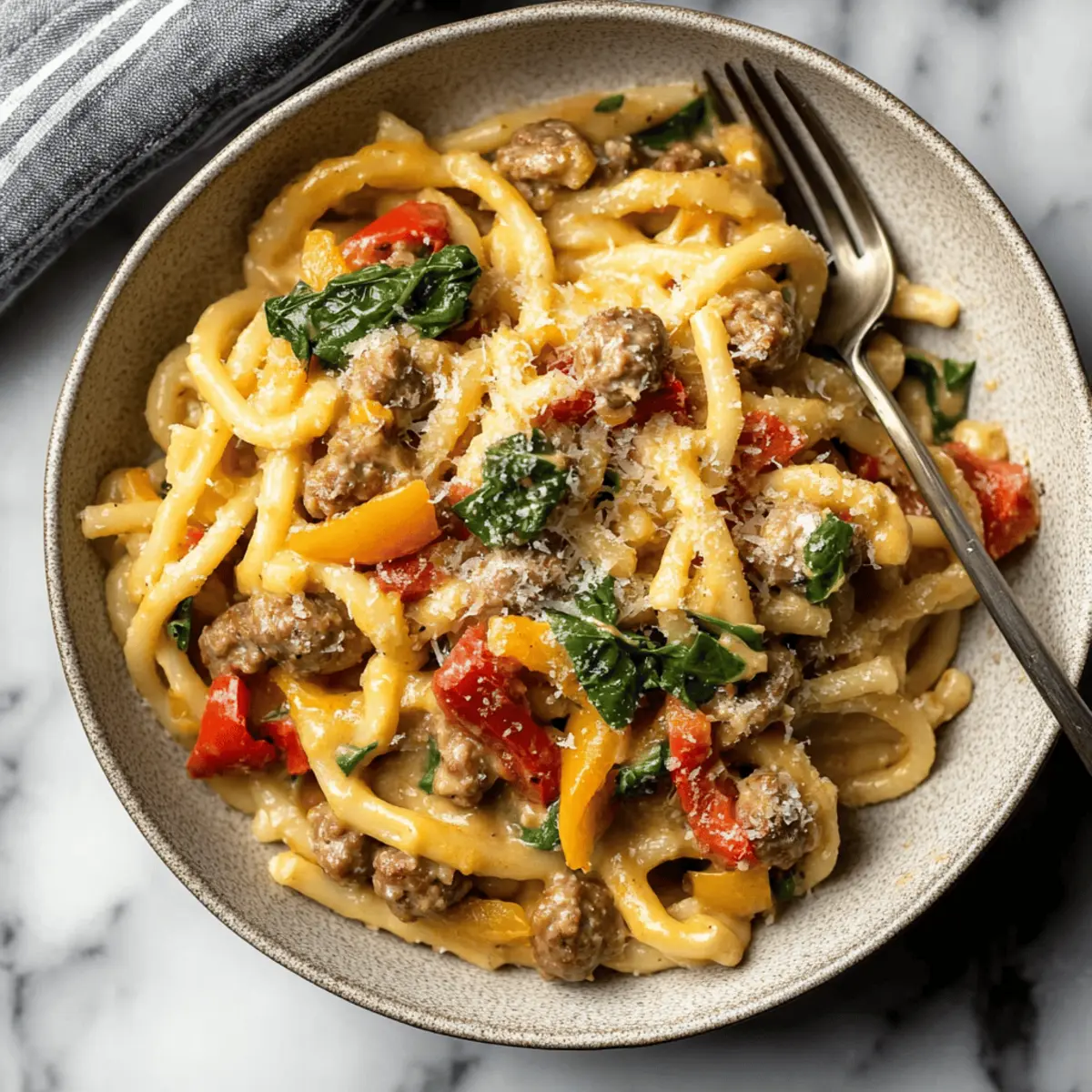 Creamy Sausage and Peppers Pasta