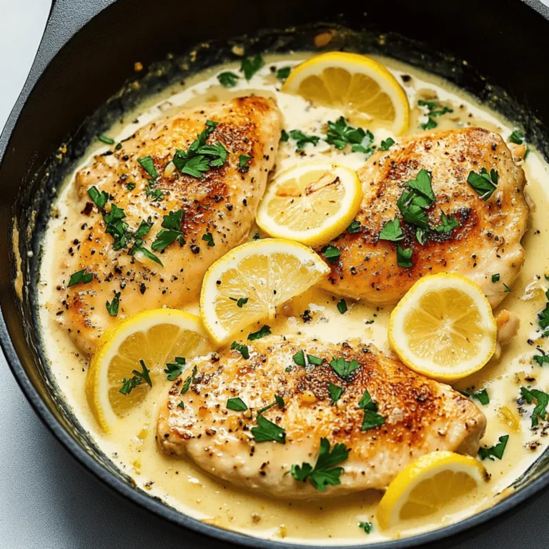 Easy, Creamy Lemon Garlic Skillet Chicken
