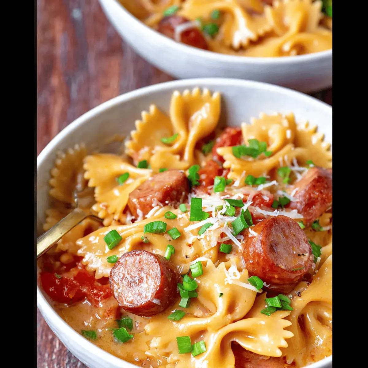 One Pot Cheesy Smoked Sausage Pasta