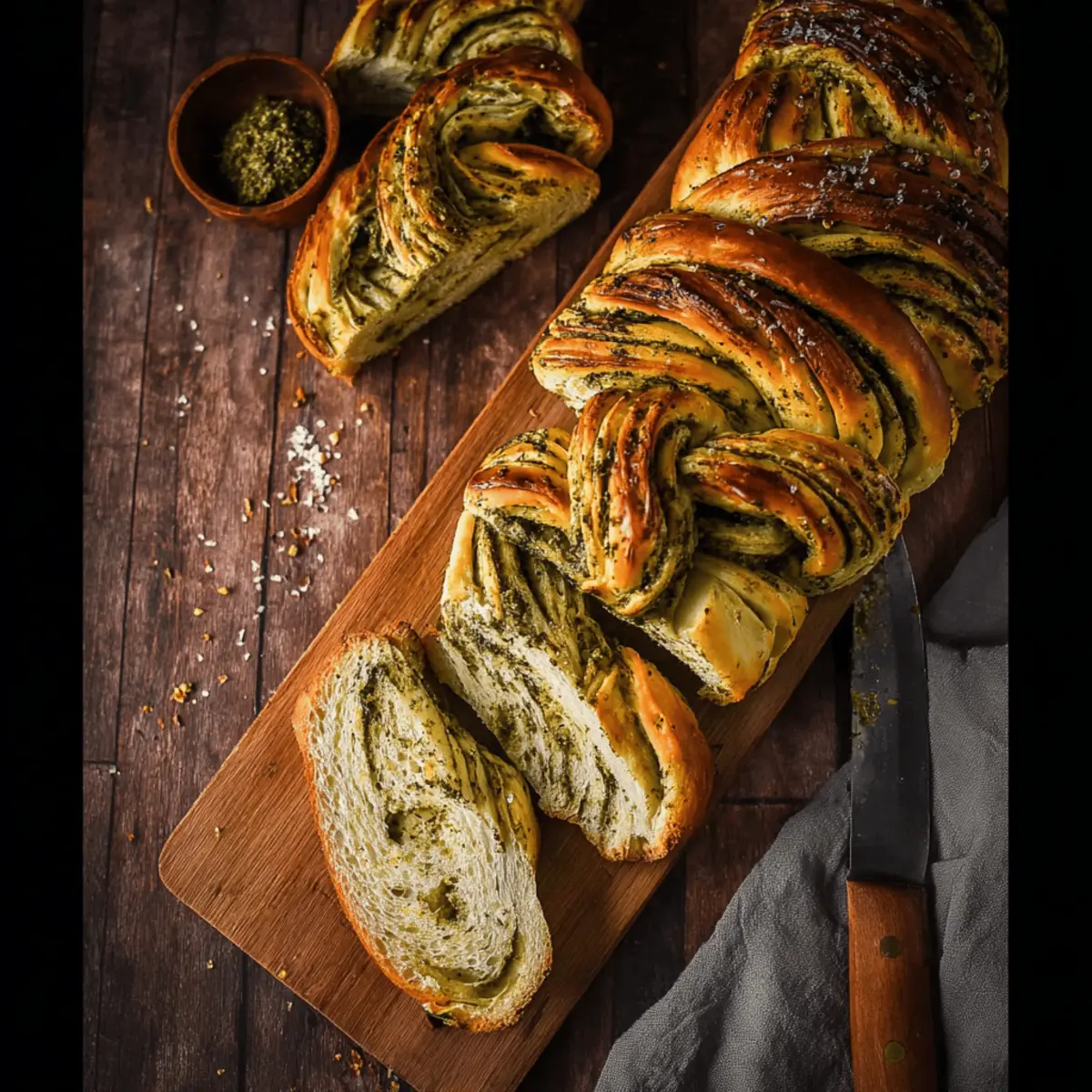 Savory Braided Pesto Bread Recipe from Scratch