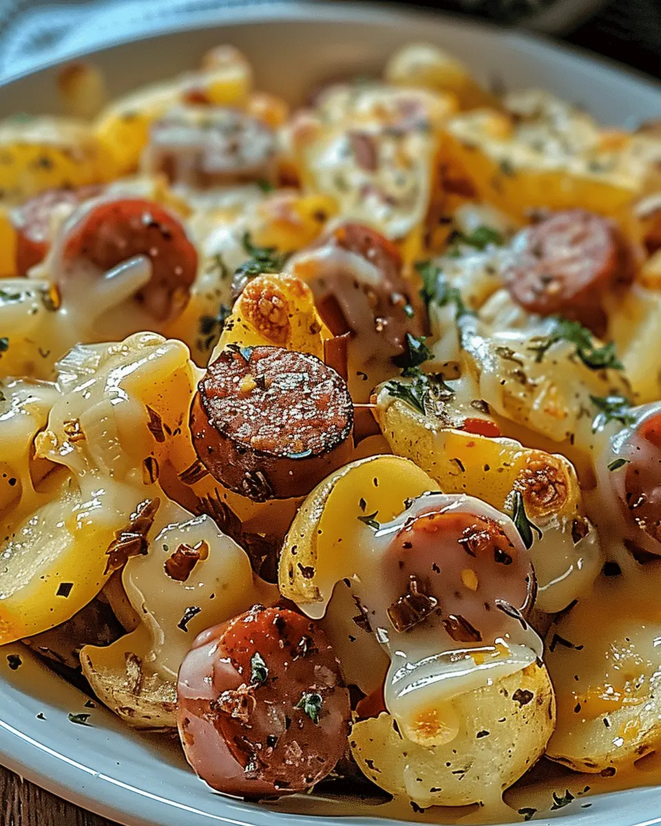 Cheesy Ranch Potatoes and Smoked Sausage
