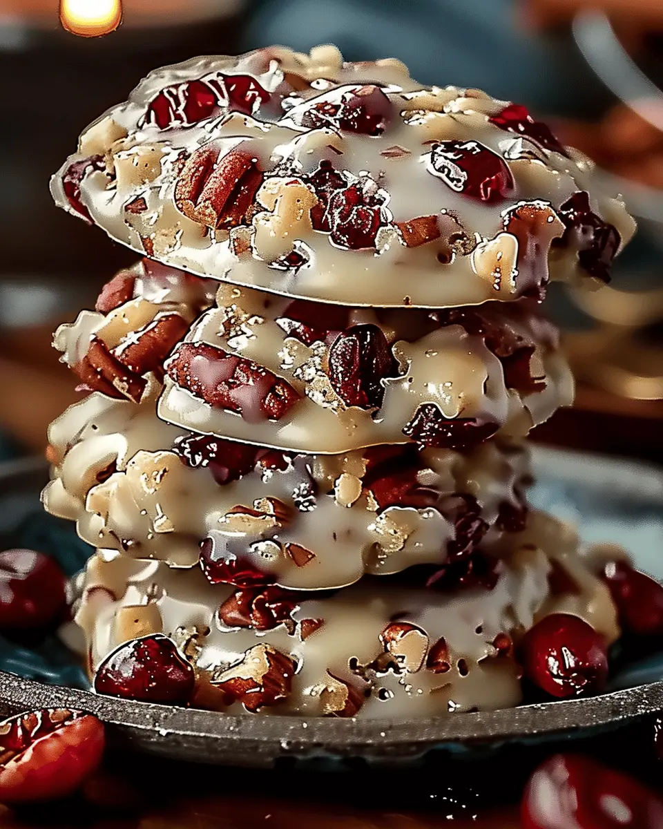 No-Bake Cranberry Pecan Praline Cookies