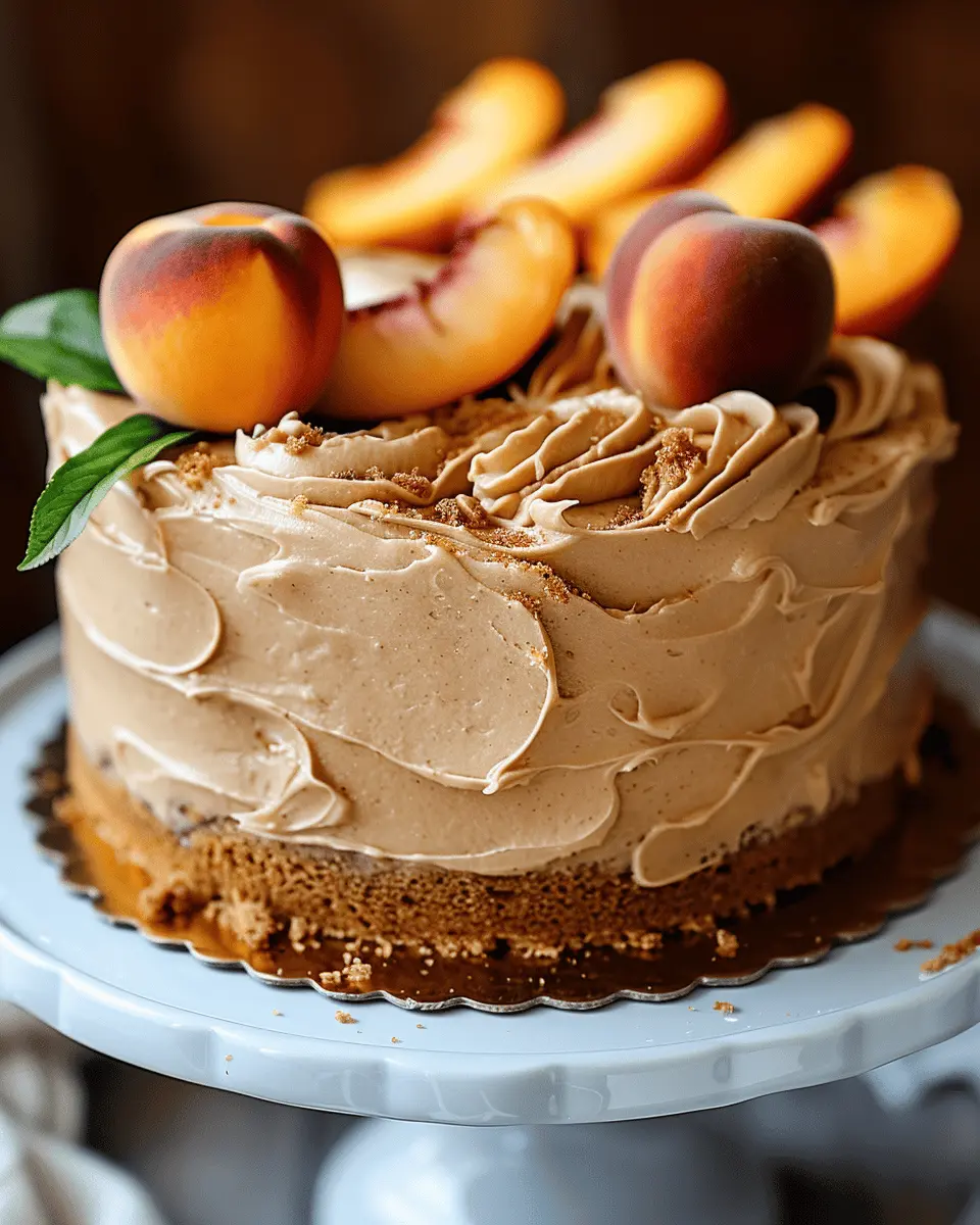 Peach Cake with Brown Sugar Frosting