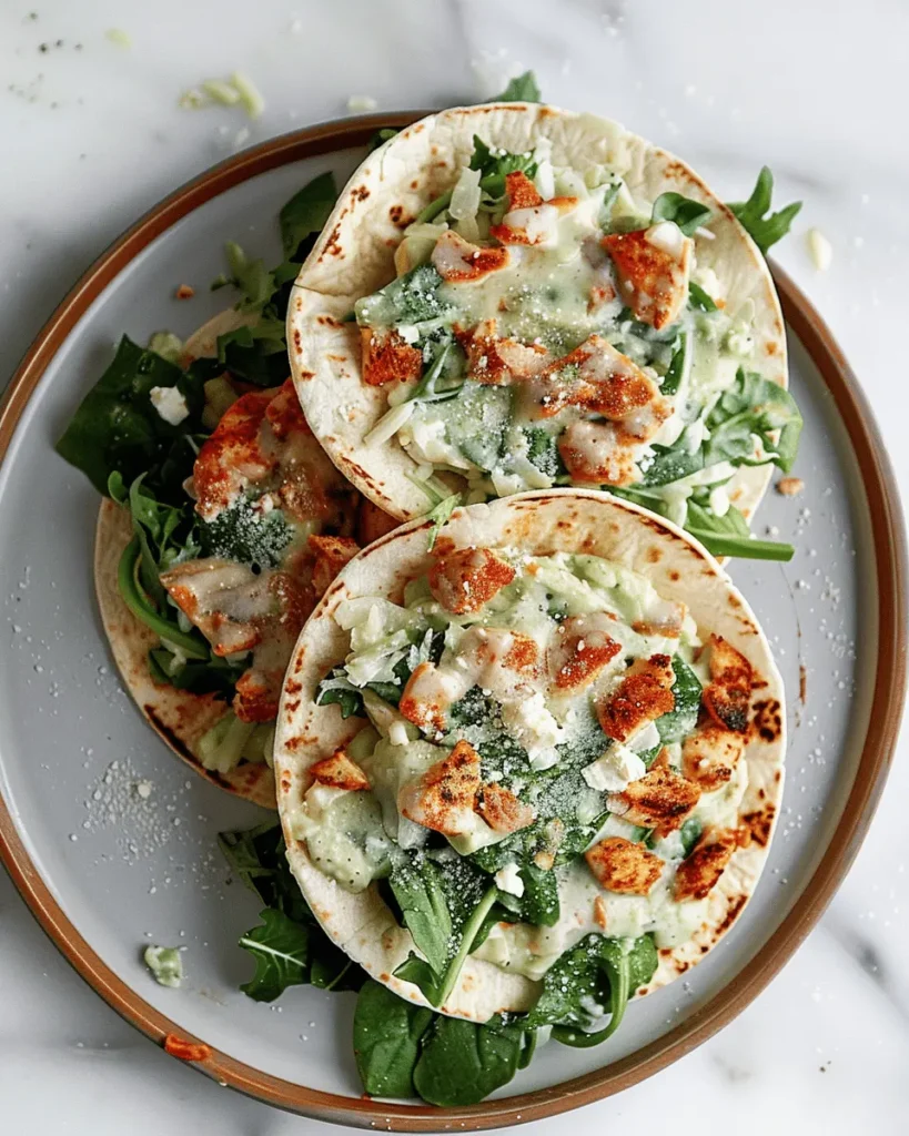 Smash Chicken Caesar Tacos