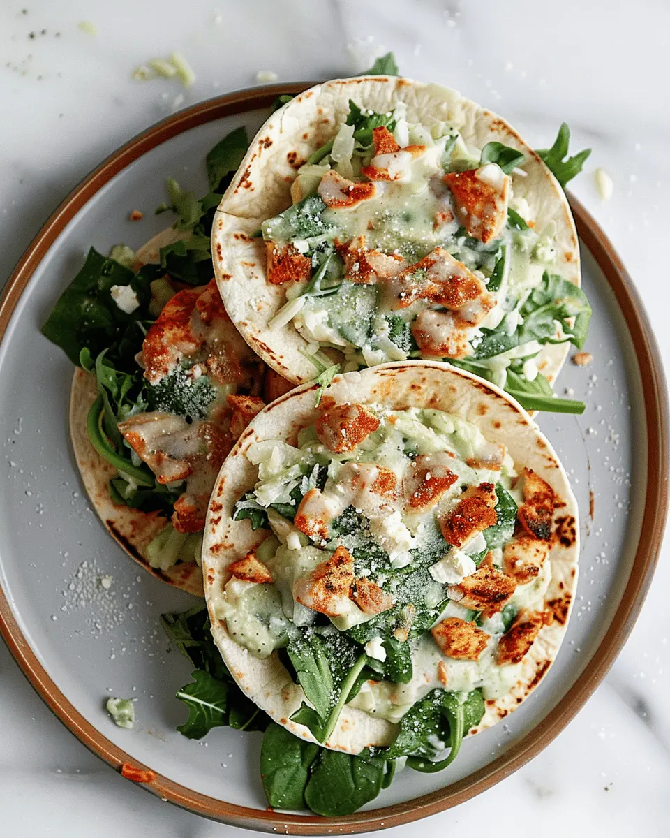 Smash Chicken Caesar Tacos