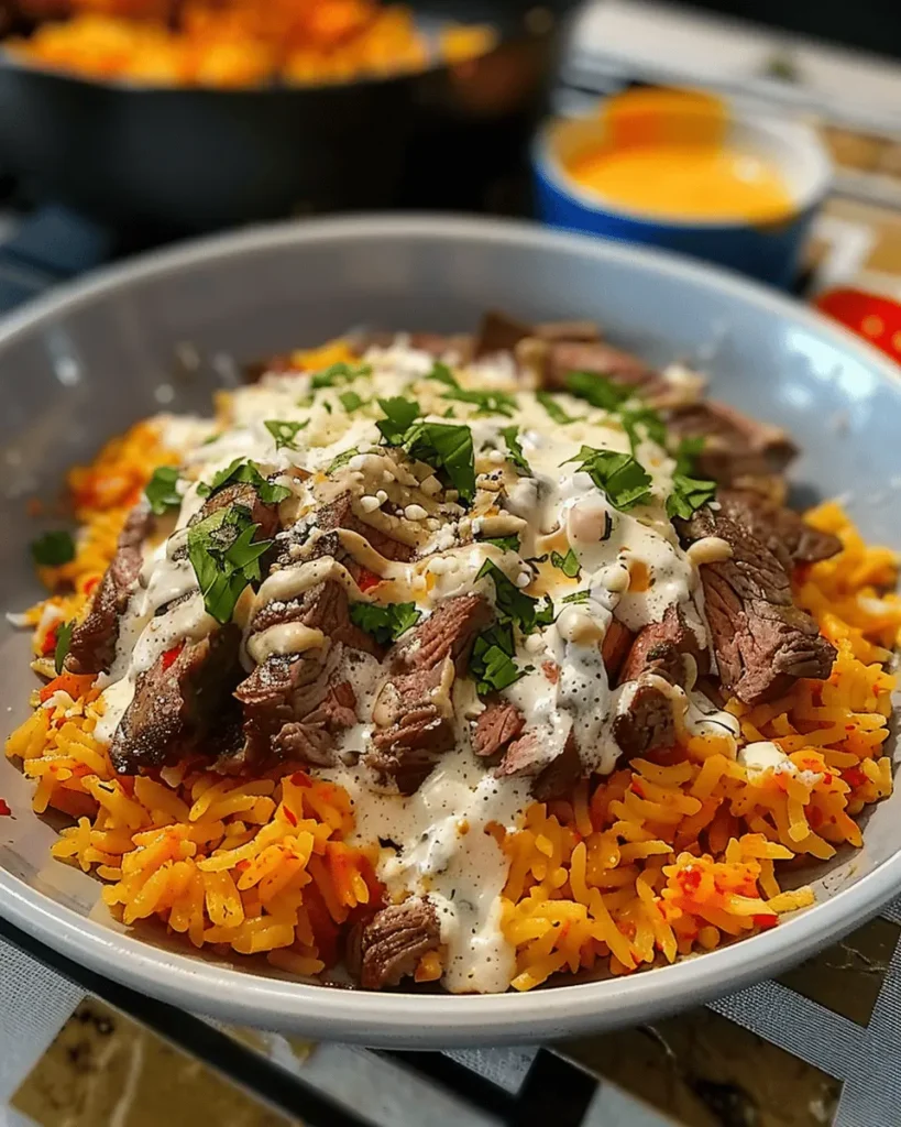 Steak Queso Rice