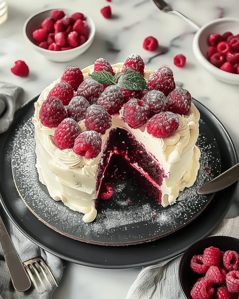 White Chocolate Raspberry Cake