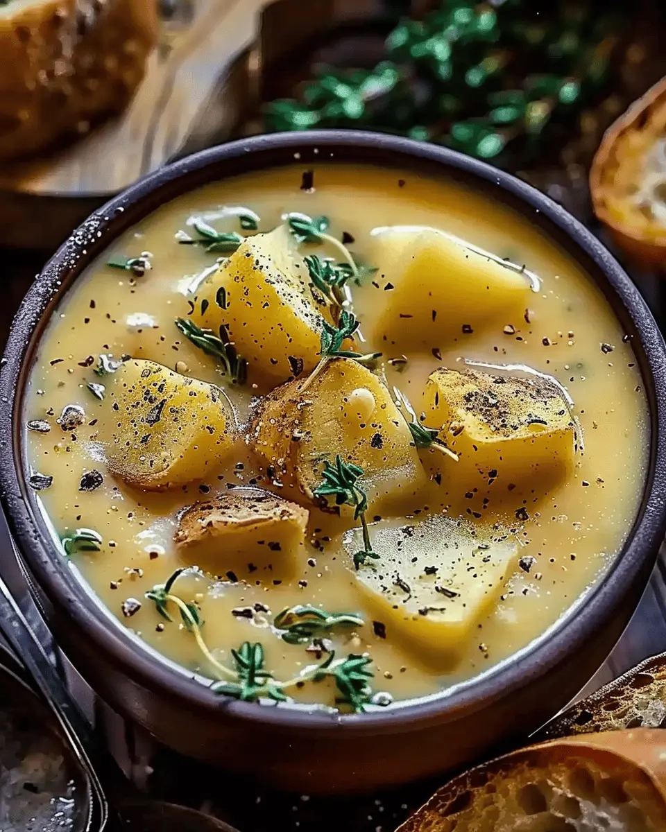 Cheddar Garlic Herb Potato Soup