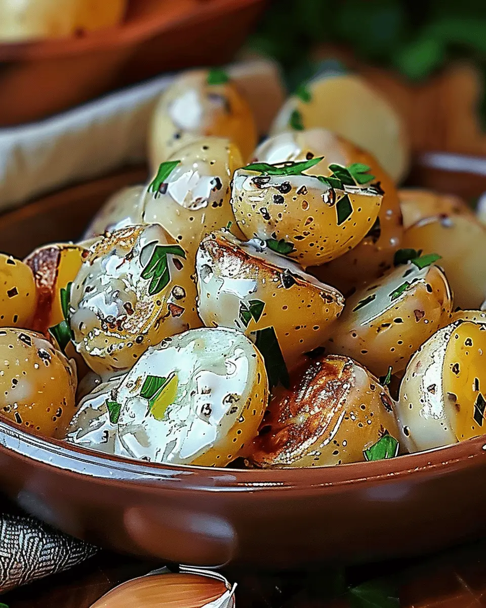 Creamy Garlic Baby Potatoes