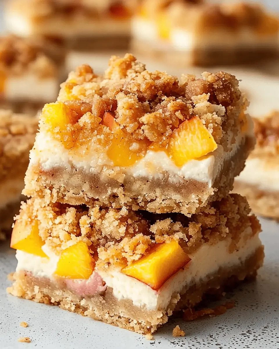 Peach Cobbler Cheesecake Bars