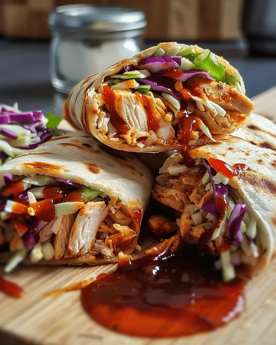 BBQ Chicken Coleslaw Wraps
