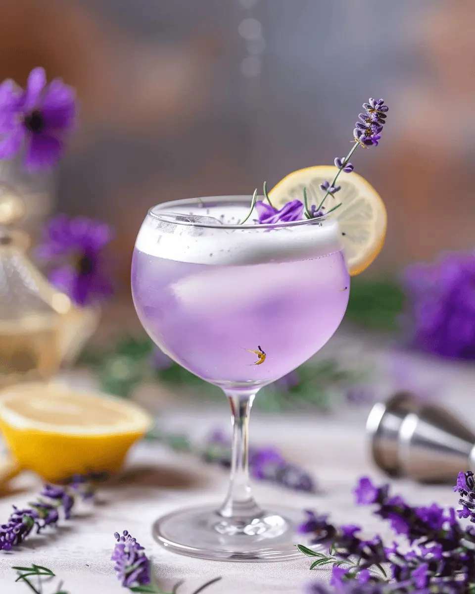 Refreshing Lavender Gin Sour Cocktail