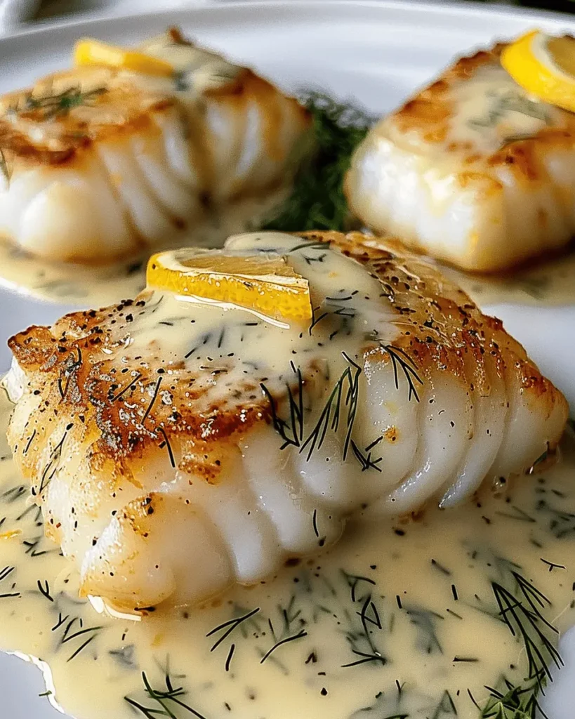Baked Cod with Lemon-Dill Sauce