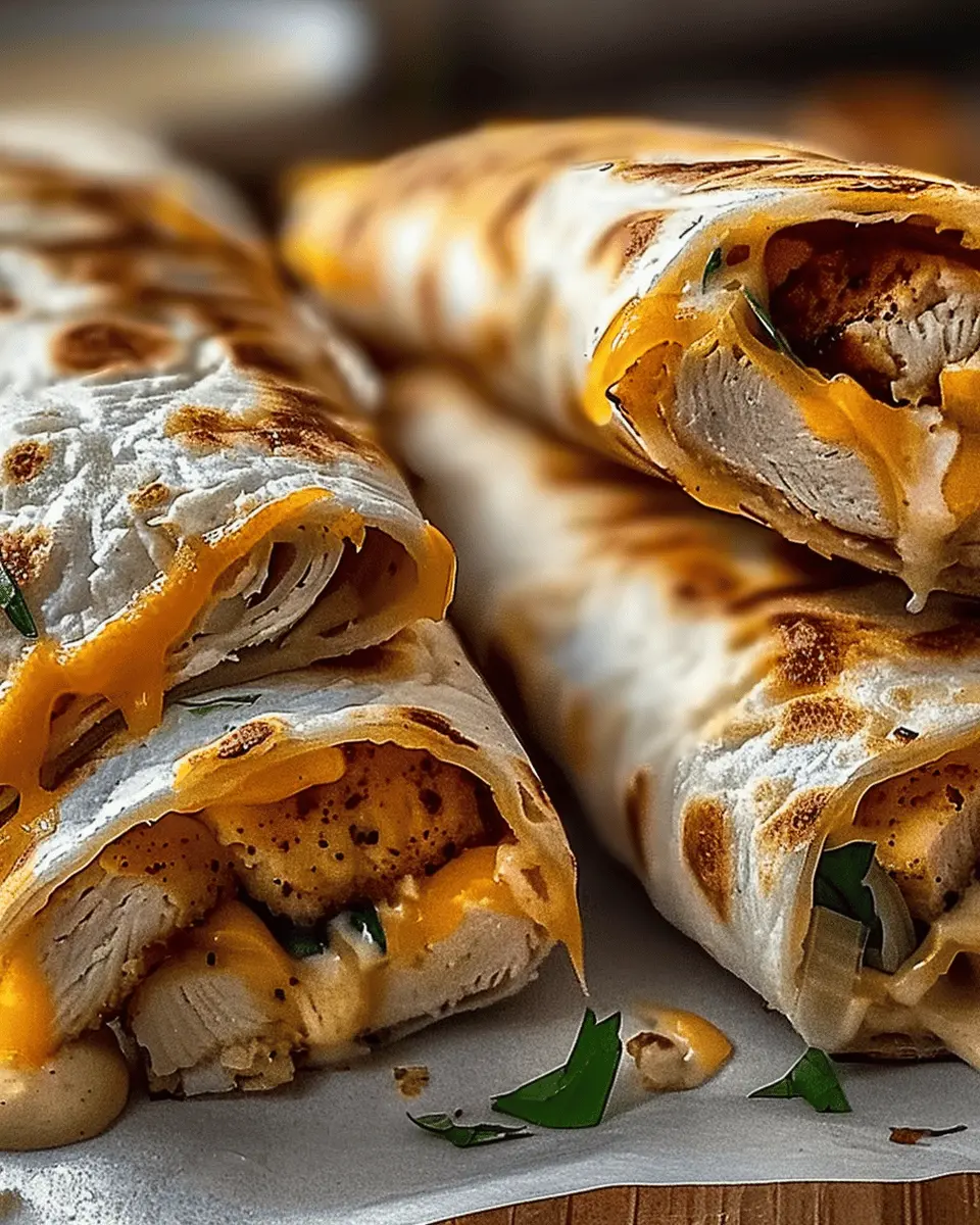 Cheesy Garlic Chicken Wraps