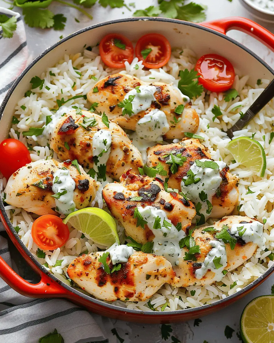 Dump-and-Bake Chicken Tzatziki with Rice