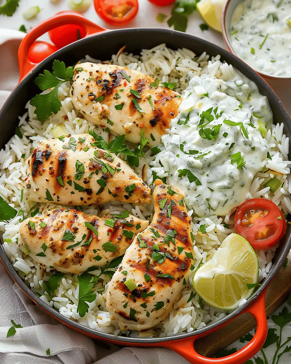 Dump-and-Bake Chicken Tzatziki with Rice