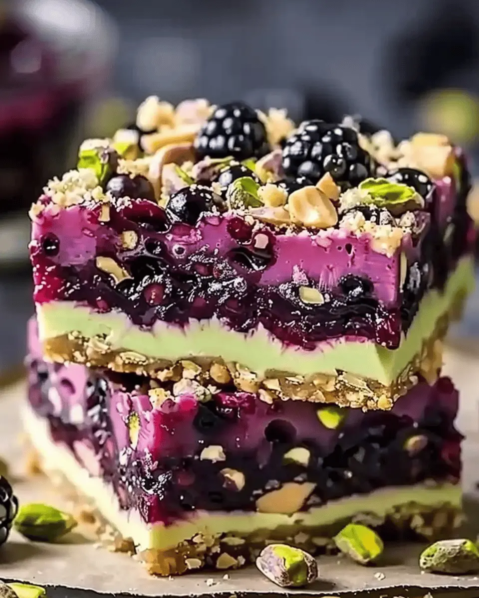 Blackberry Pistachio Dream Bars