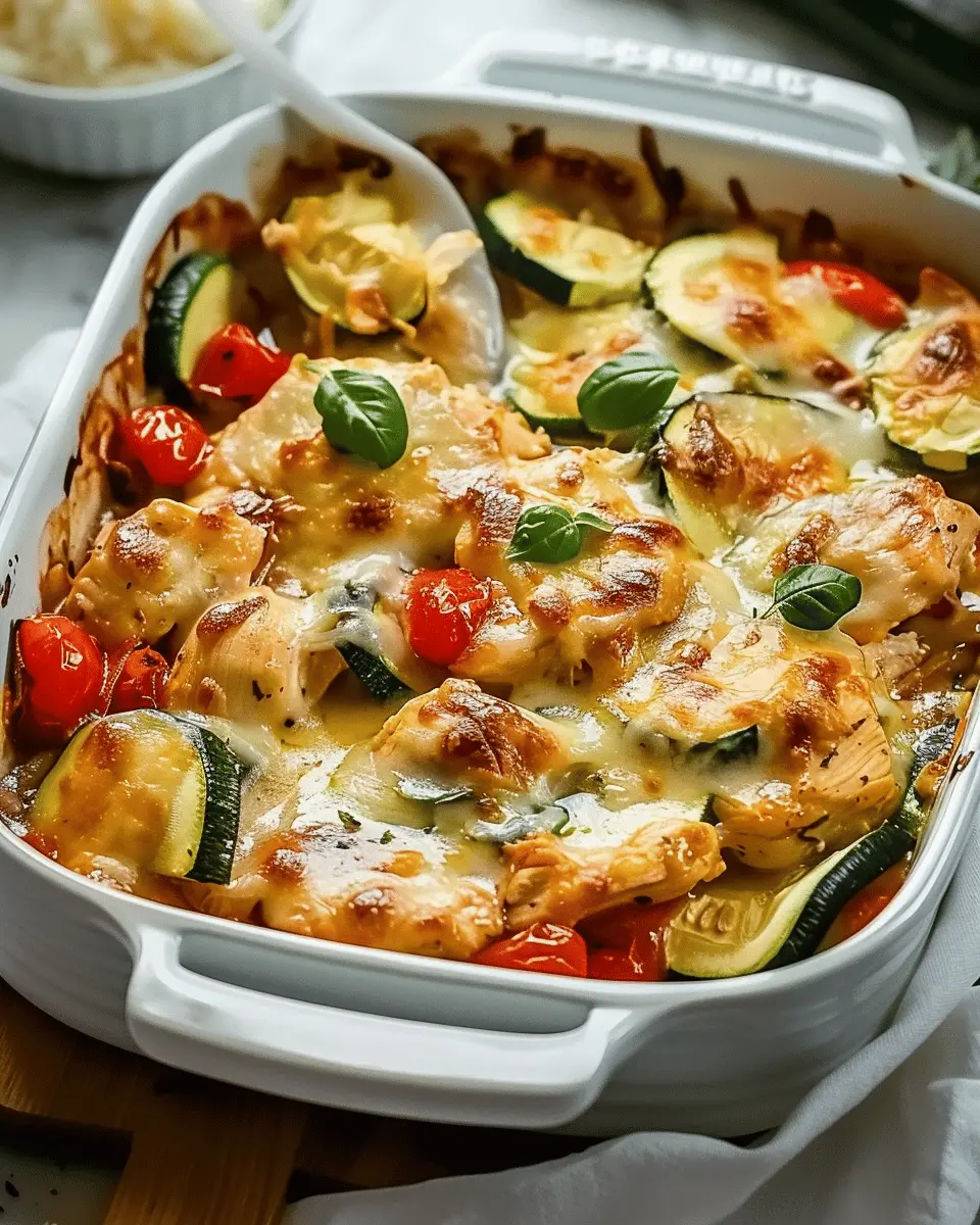 Mediterranean Chicken Zucchini Bake