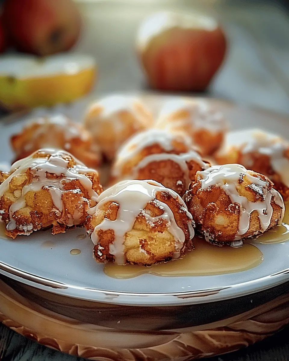 Baked Apple Fritters with Glaze