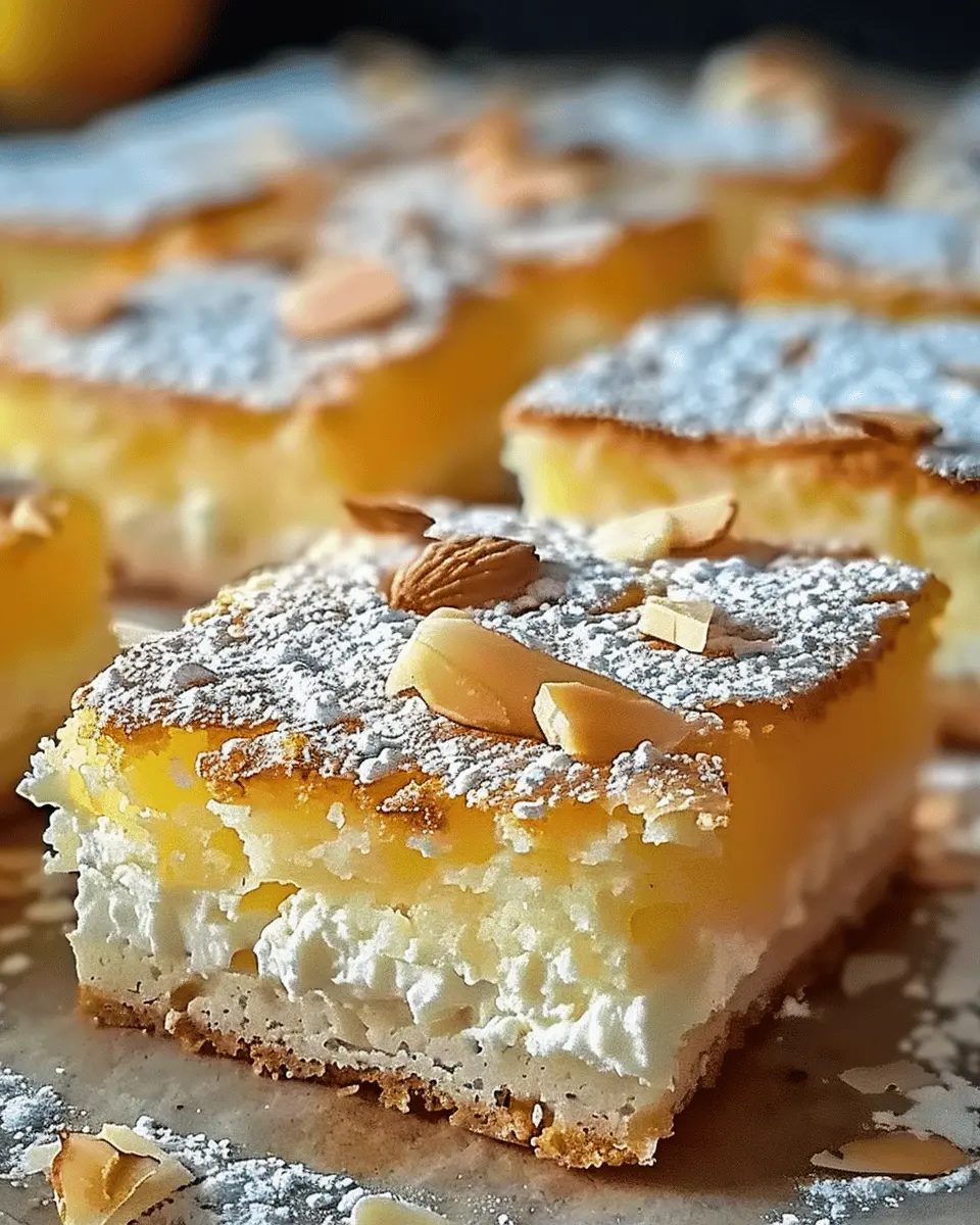 Limoncello Ricotta Cloud Squares & Almond Crunch