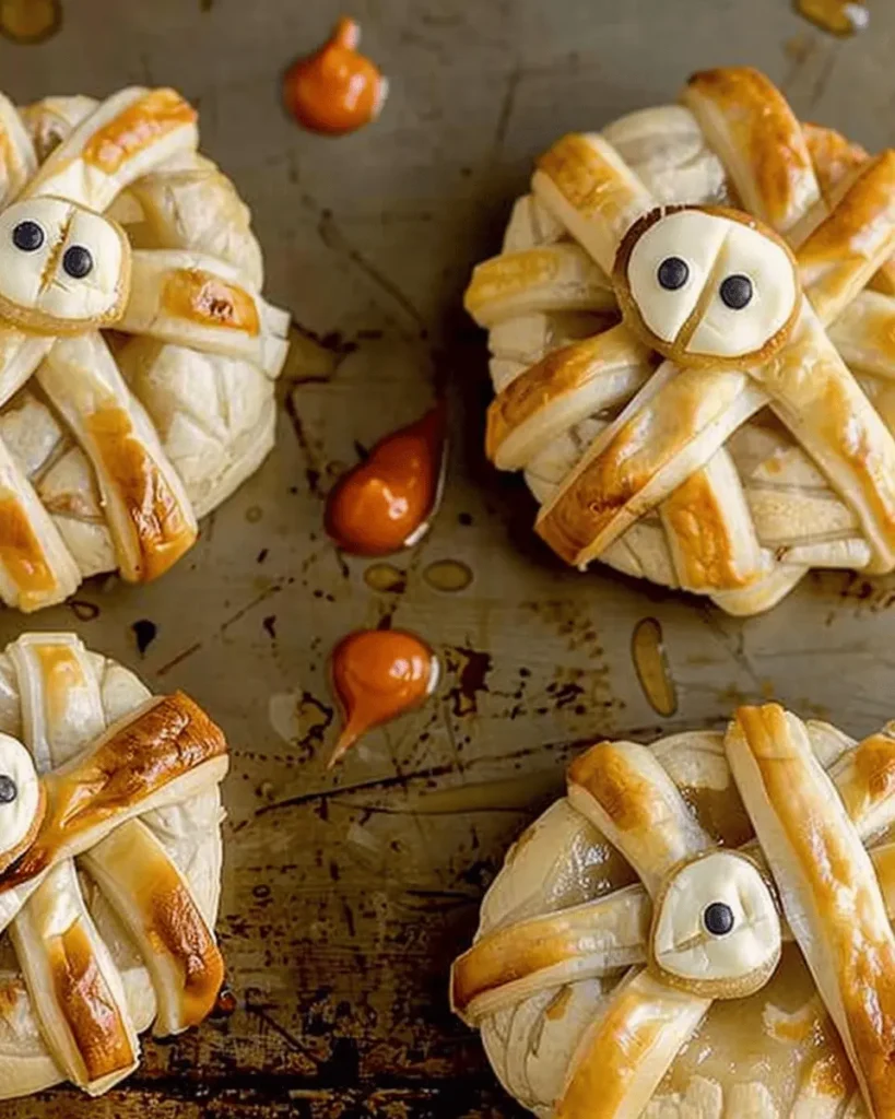 Halloween Baked Cheese Mummies