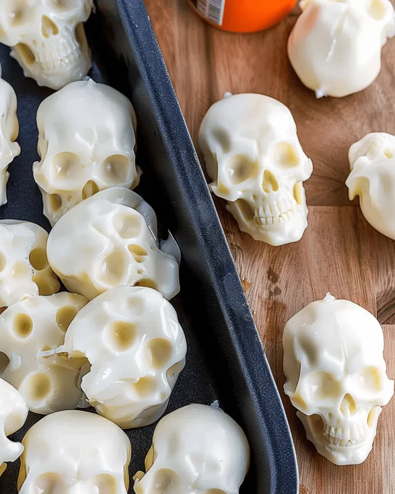 Halloween Mozzarella Cheese Skulls