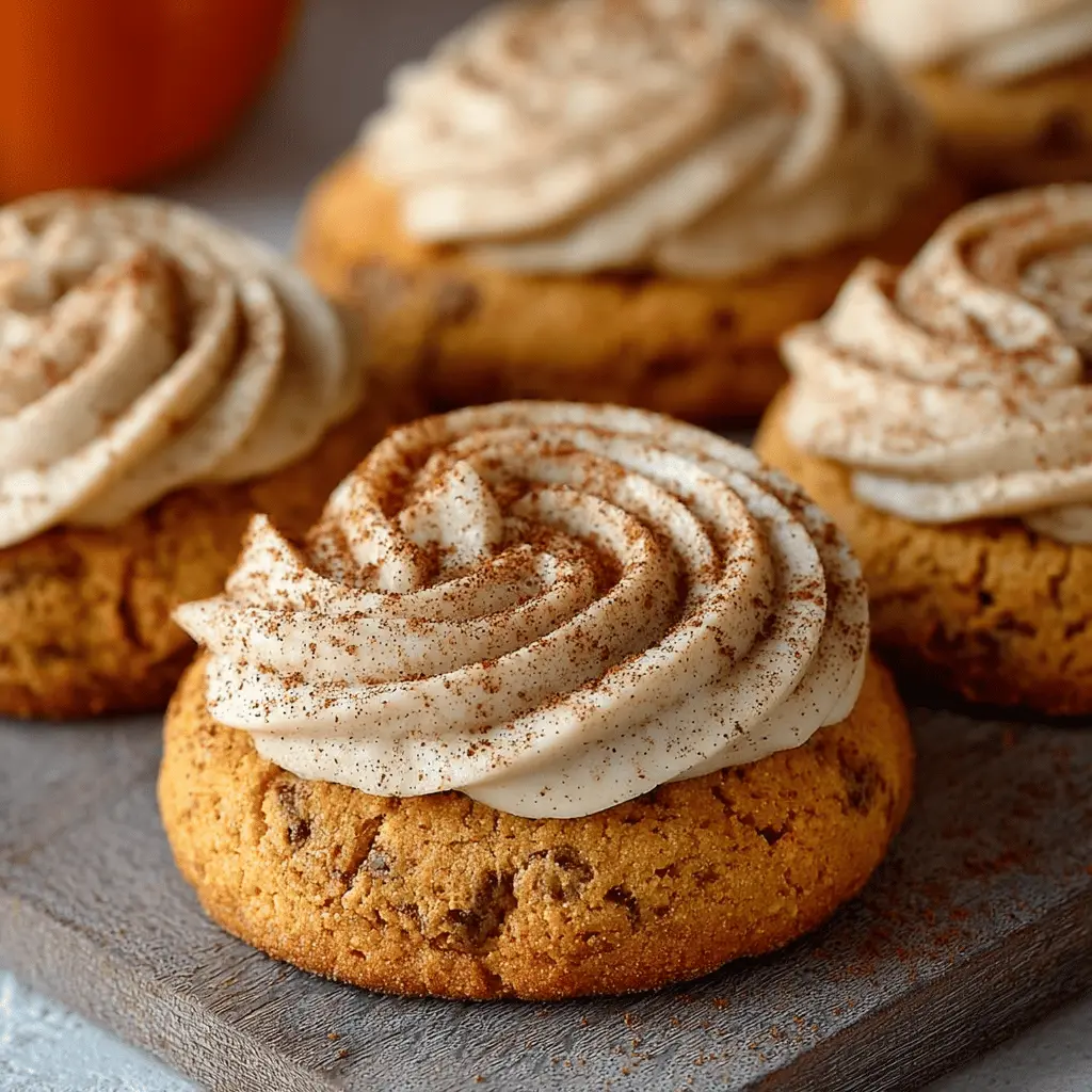 Soft Pumpkin Cookies with Cinnamon Frosting