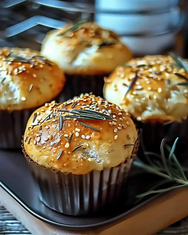 Easy Garlic Rosemary Focaccia Muffins
