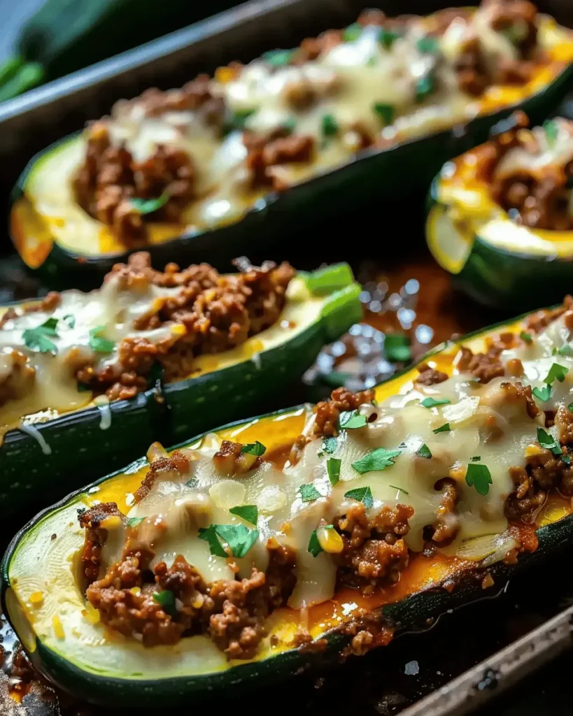 Ground Beef Zucchini Boats