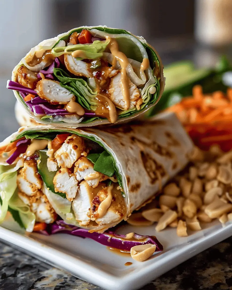 Thai Peanut Chicken Wraps