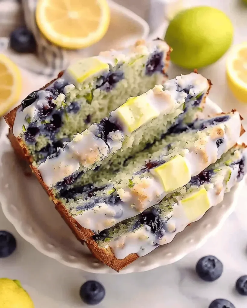 Blueberry Zucchini Bread with a Lemon Glaze