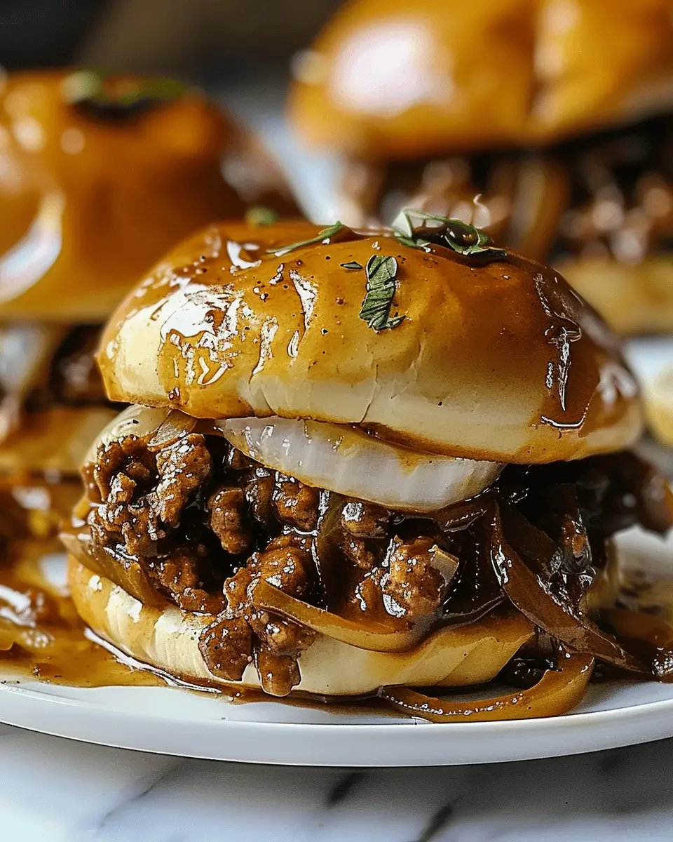 French Onion Beef Sloppy Joes