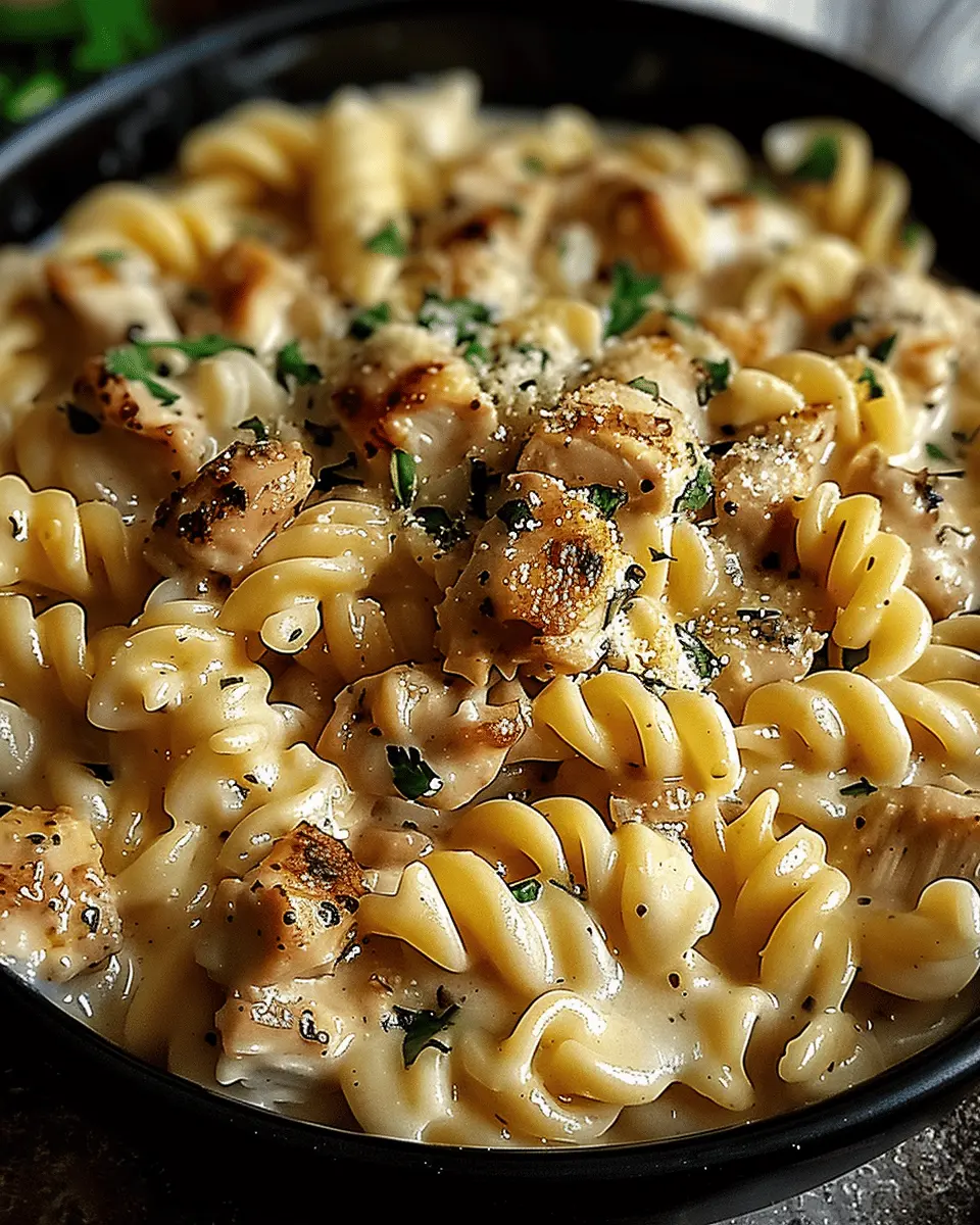 Crockpot Garlic Parmesan Chicken Pasta