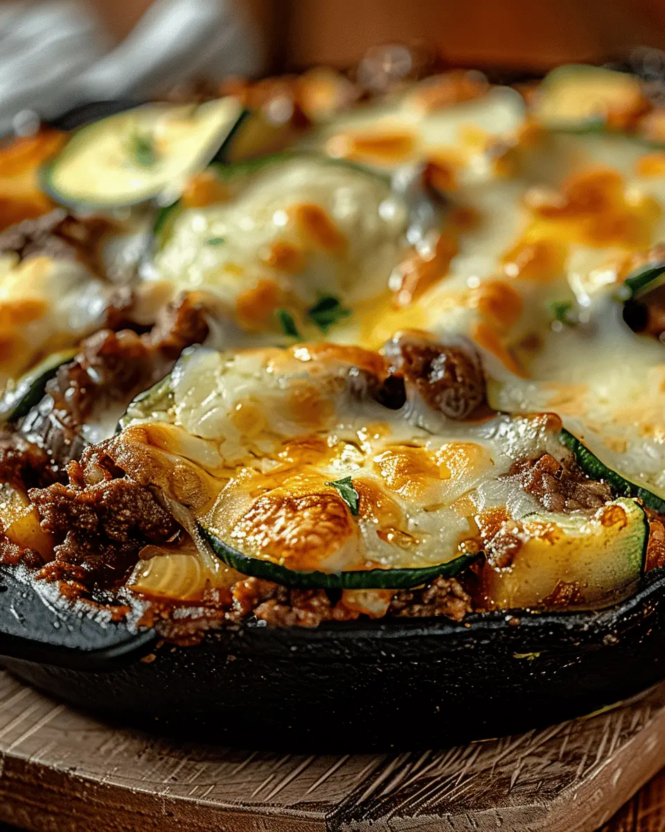 Cheesy Beef & Zucchini Casserole