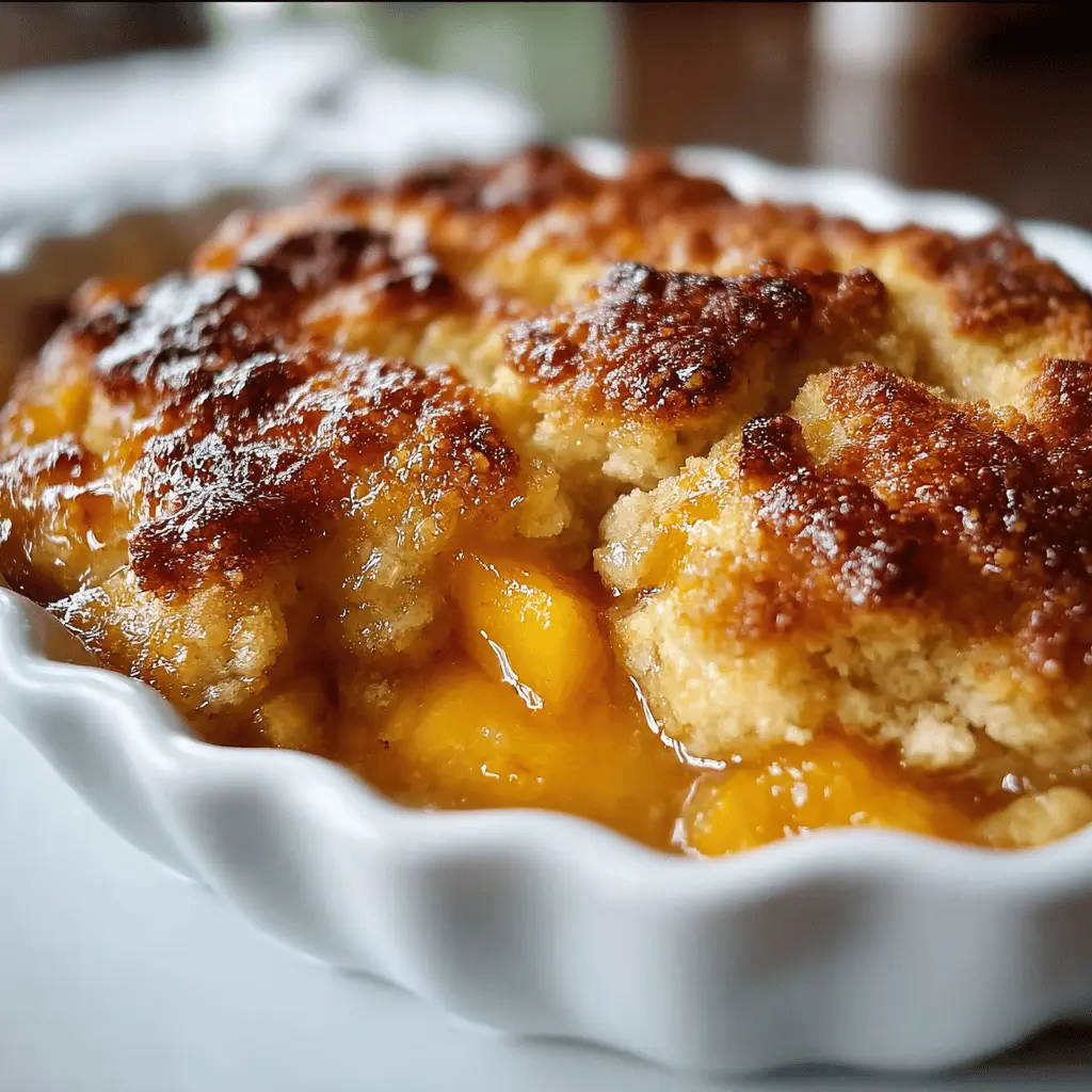 Peach Cobbler With Real Fresh Peaches