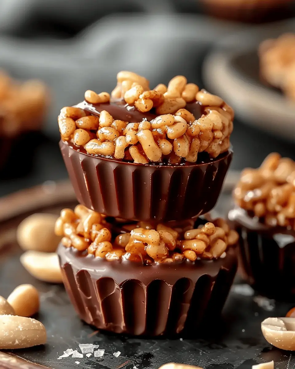 Chocolate Peanut Butter Rice Krispie Cups