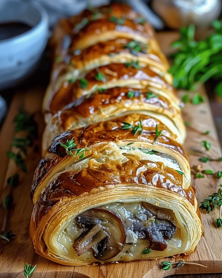 Savory Mushroom & Gruyère Puff Pastry Braid