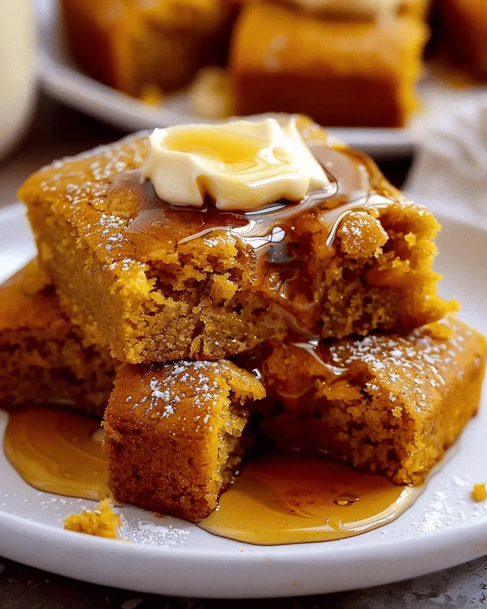 Pumpkin Cornbread with Cinnamon Honey Butter