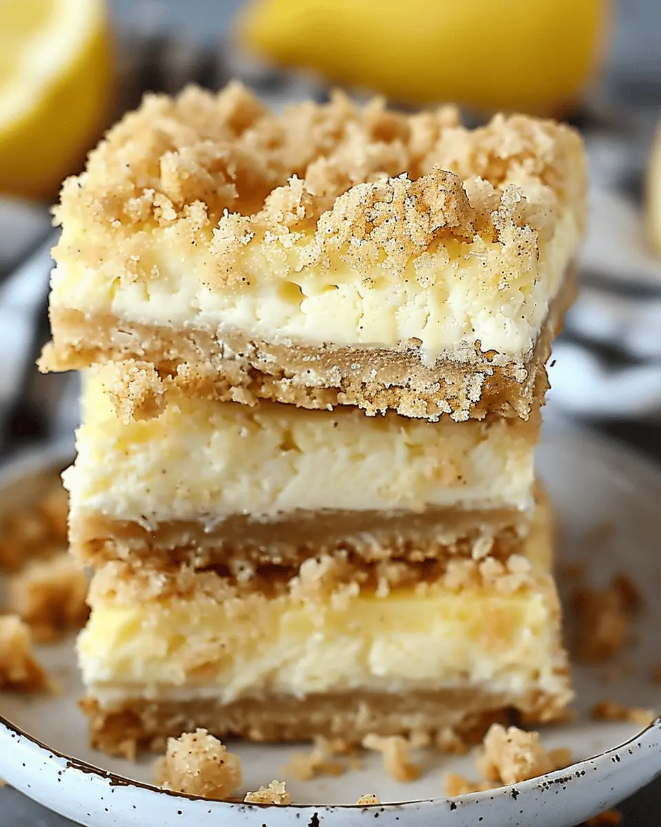 Creamy Lemon Cheesecake Crumb Bars