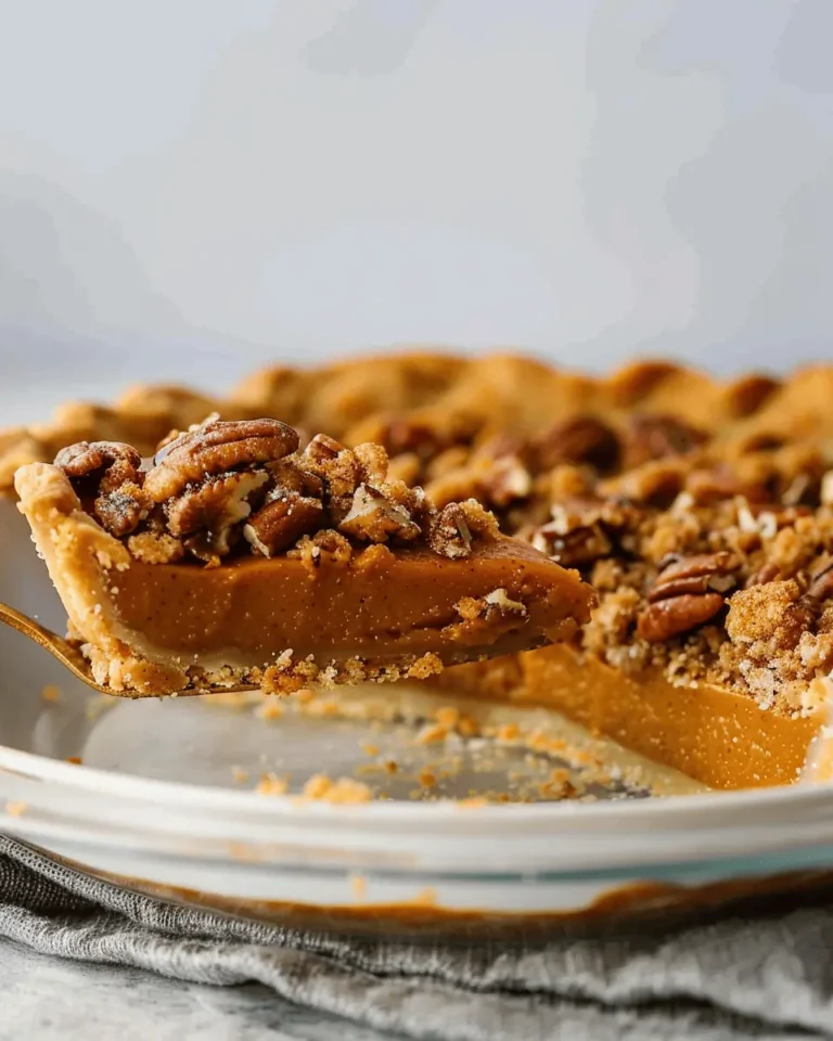 Bourbon Pumpkin Pie with a Salted Brown Butter Pecan Streusel