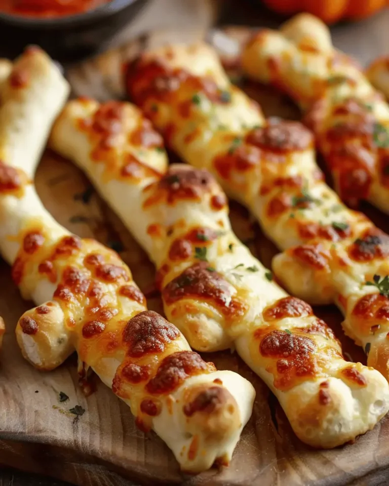 Cheesy Halloween Breadstick Bones